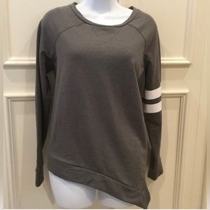 Gottex Gray Sweatshirt Asymmetrical Hemline Small NEW